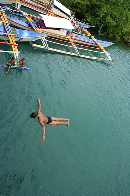 Taking a Dive in Loboc River